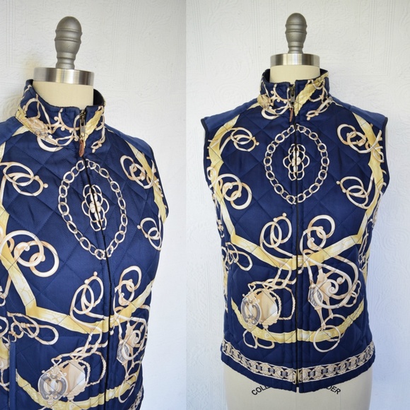 J. McLaughlin Jackets & Blazers - J McLaughlin Quilted equestrian chain Silk Vest S